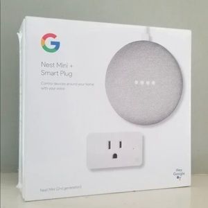 Google Nest Mini 2nd Gen with Smart Plug - New & Factory Sealed